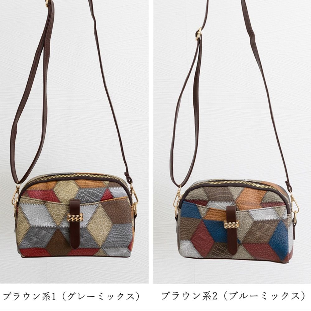 ショルダー バッグ ミニ カラフル幾何学模様