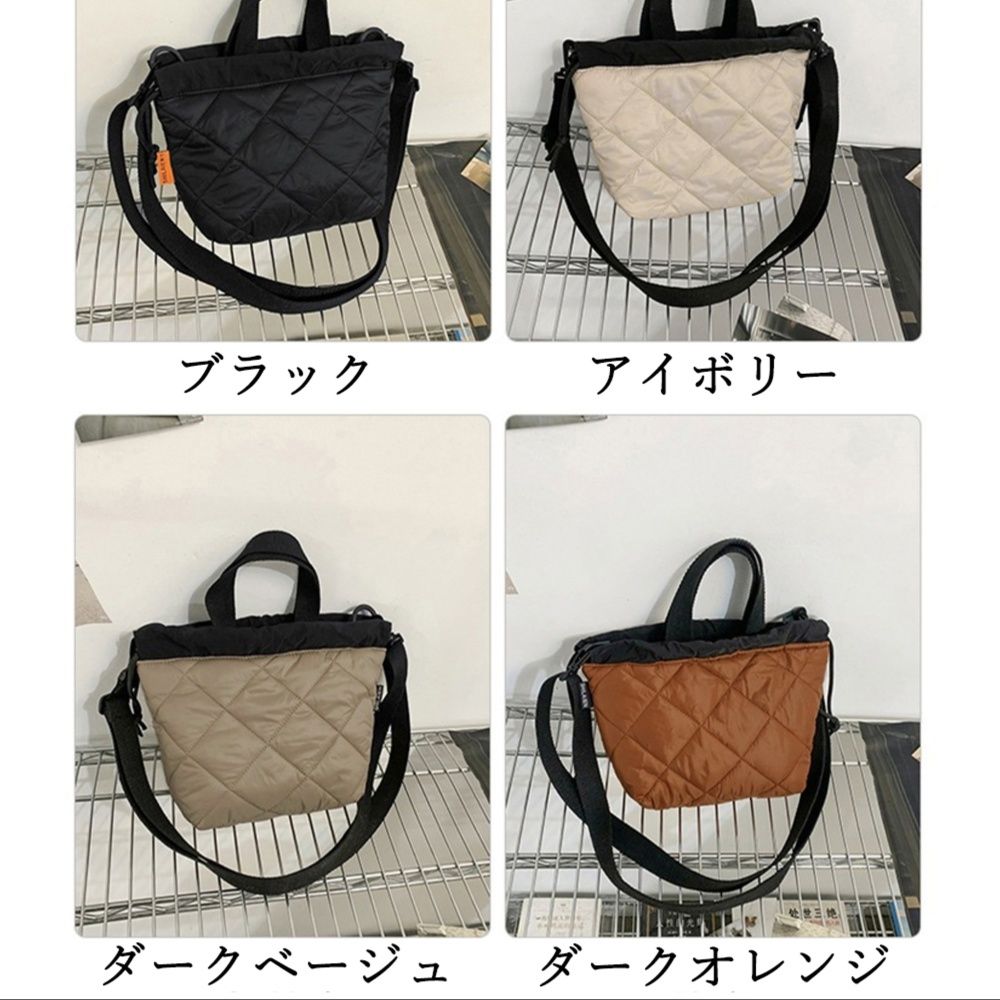 ショルダー バッグ ミニ キルティング巾着 軽量斜め掛け