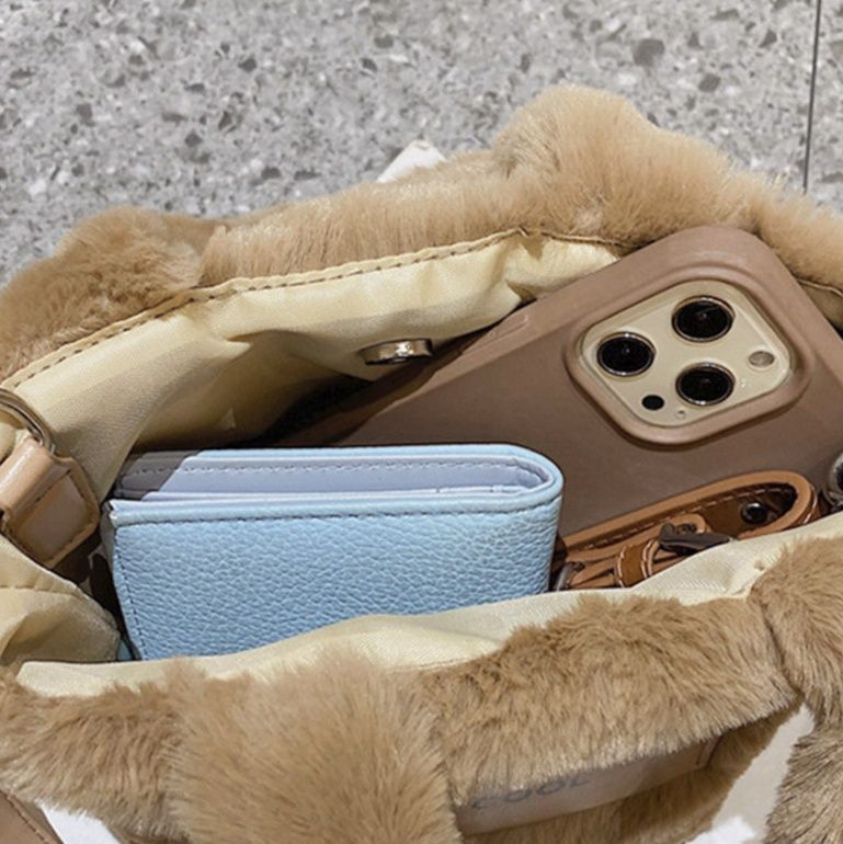 ショルダー バッグ ミニ もこもこエコファーバッグ 秋冬