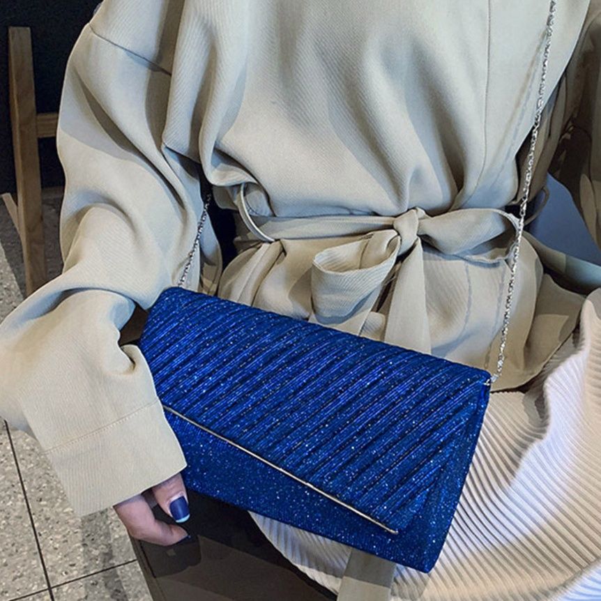 ショルダー バッグ ミニ 上品プリーツ加工パーティーバッグ結婚式二次会