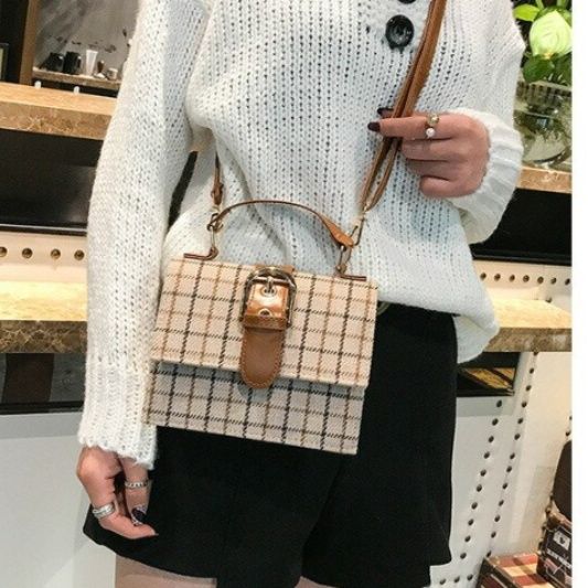 ミニ ショルダーバッグ レディース チェック柄 肩掛け かばん
