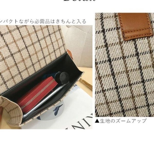 ミニ ショルダーバッグ レディース  チェック柄 肩掛け かばん