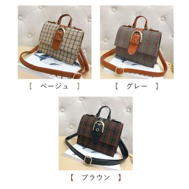 ミニ ショルダーバッグ レディース  チェック柄 肩掛け かばん