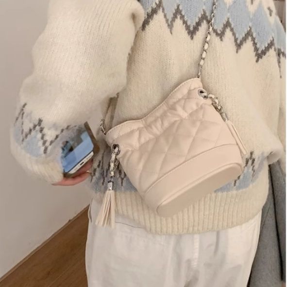 ミニ ショルダーバッグ キルティング チェーン付き レディース