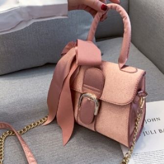 ミニ ショルダーバッグ レディース リボン付き小さめ鞄