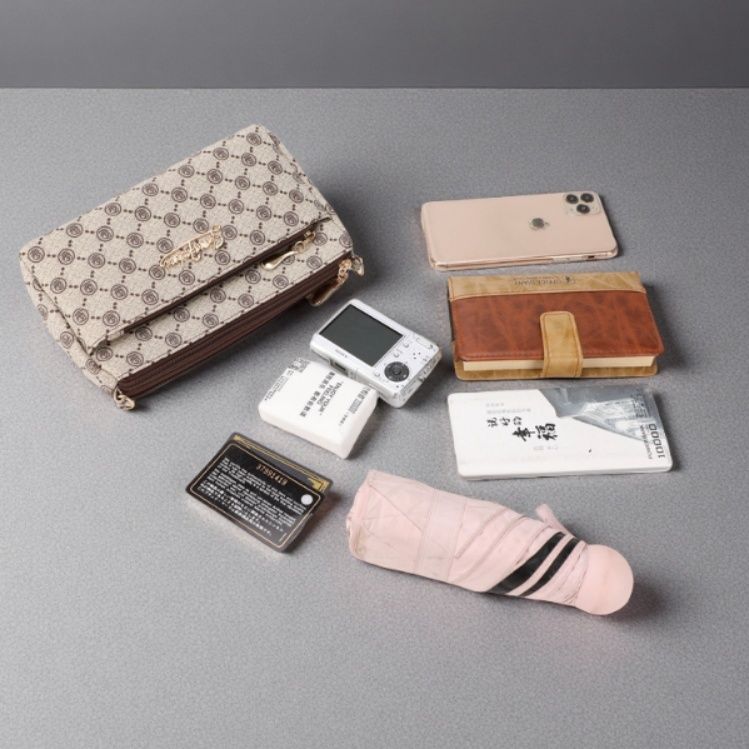 ショルダーバッグミニレディース多機能3層構造モノグラム柄