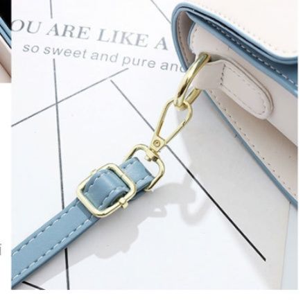 ミニ ショルダーバッグ レディース　花モチーフ金具付き配色