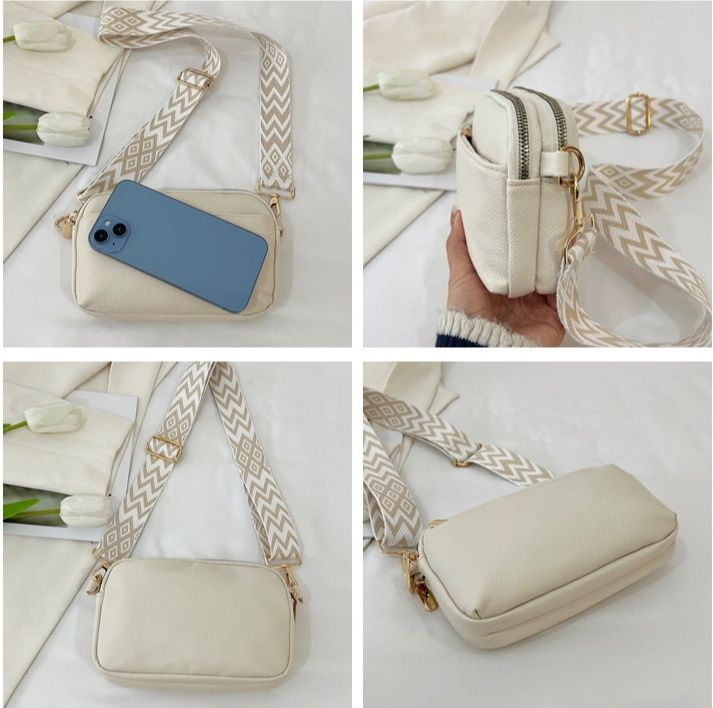 ミニ ショルダーバックレディース幾何学模様ストラップ付きコンパクト