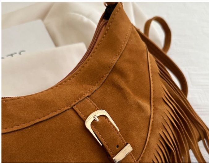 ミニ ショルダーバッグレディース揺れるフリンジ付き