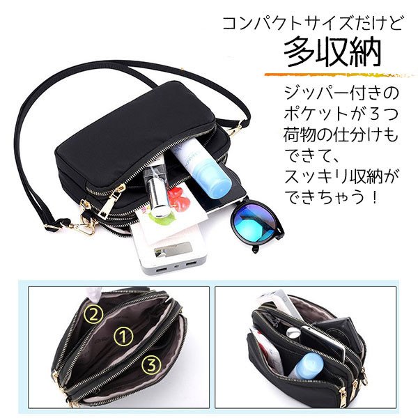 シンプル ミニ ショルダーバッグ レディース 多ポケット