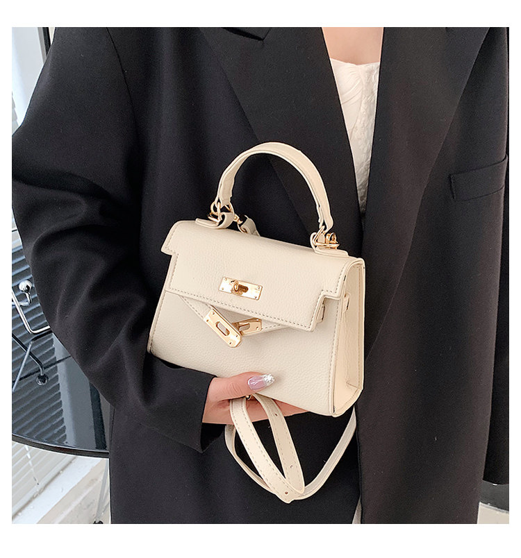 ミニ ショルダーバッグ 上品な金具デザイン ハンドル付きミニショルダーバッグ