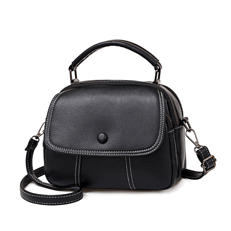 ミニ ショルダーバッグ 配色ステッチ上品フラップ式ミニショルダーバッグ