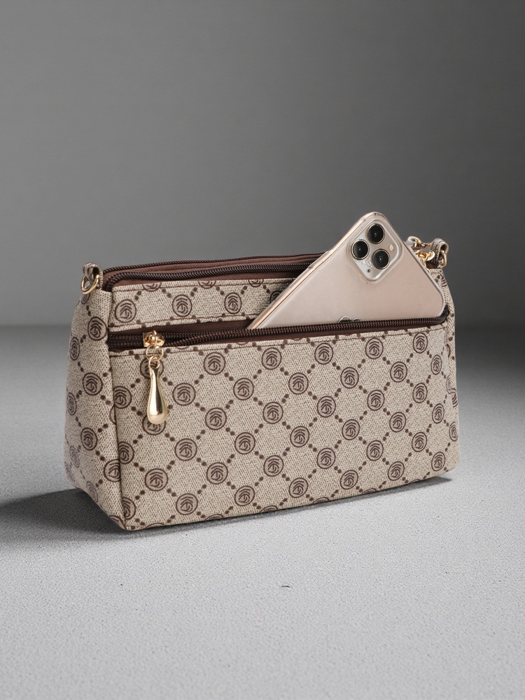 ショルダーバッグ ミニ 多機能 3層構造 モノグラム柄  レディース ミニショルダーバッグ