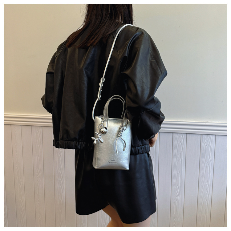 ショルダーバッグレディース編み込みストラップ付き小型