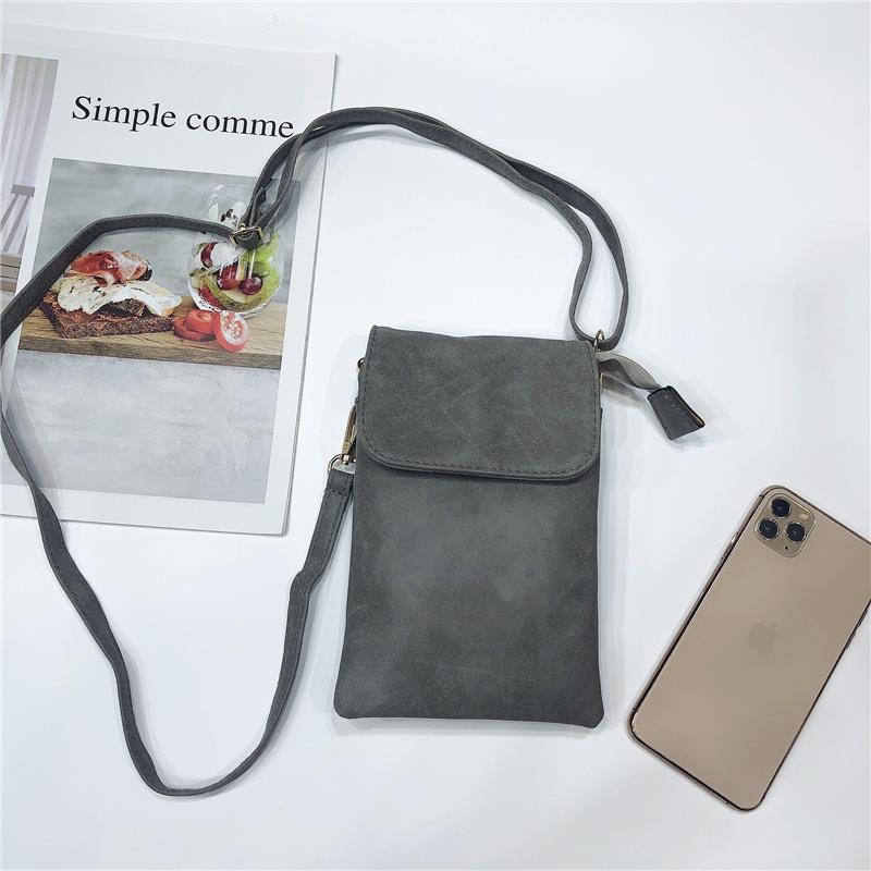 ショルダー バッグ ミニ シンプル縦型マルチポケットミニバッグ
