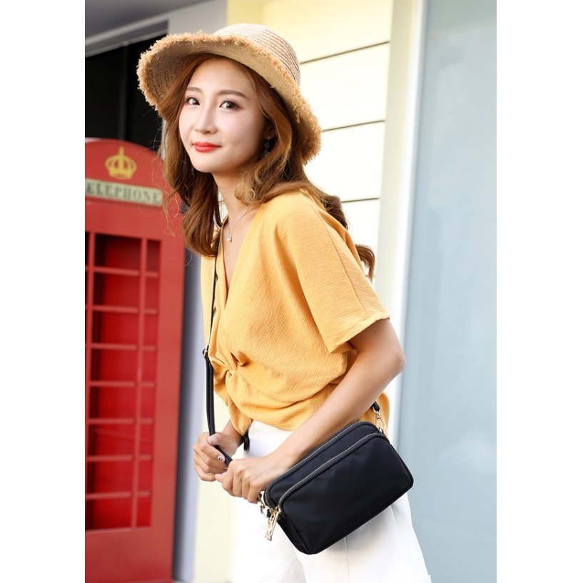 シンプル ミニ ショルダーバッグ レディース 多ポケット