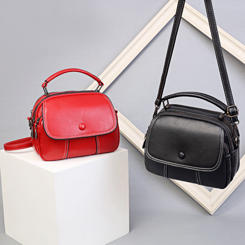 ミニ ショルダーバッグ 配色ステッチ上品フラップ式ミニショルダーバッグ