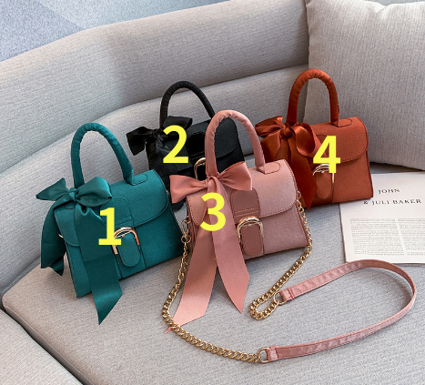 ミニ ショルダーバッグ レディース リボン付き小さめ鞄