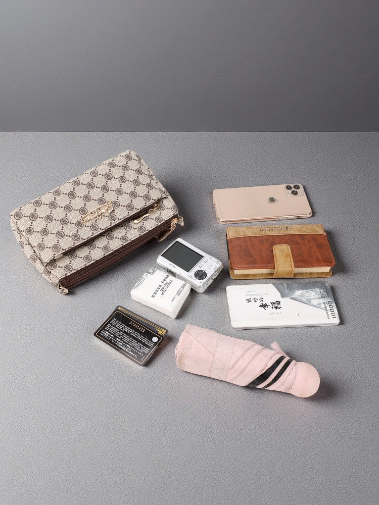 ショルダーバッグ ミニ 多機能 3層構造 モノグラム柄  レディース ミニショルダーバッグ