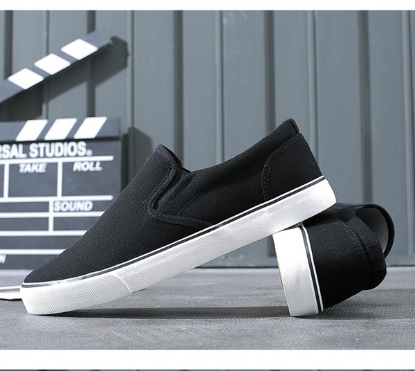 メンズ スリッポン シンプル無地キャンバス地スリッポンシューズ