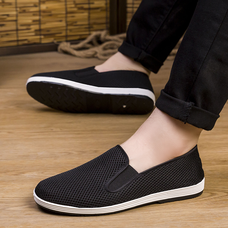 メンズ スリッポン 通気性抜群 メッシュメンズスリッポンシューズ