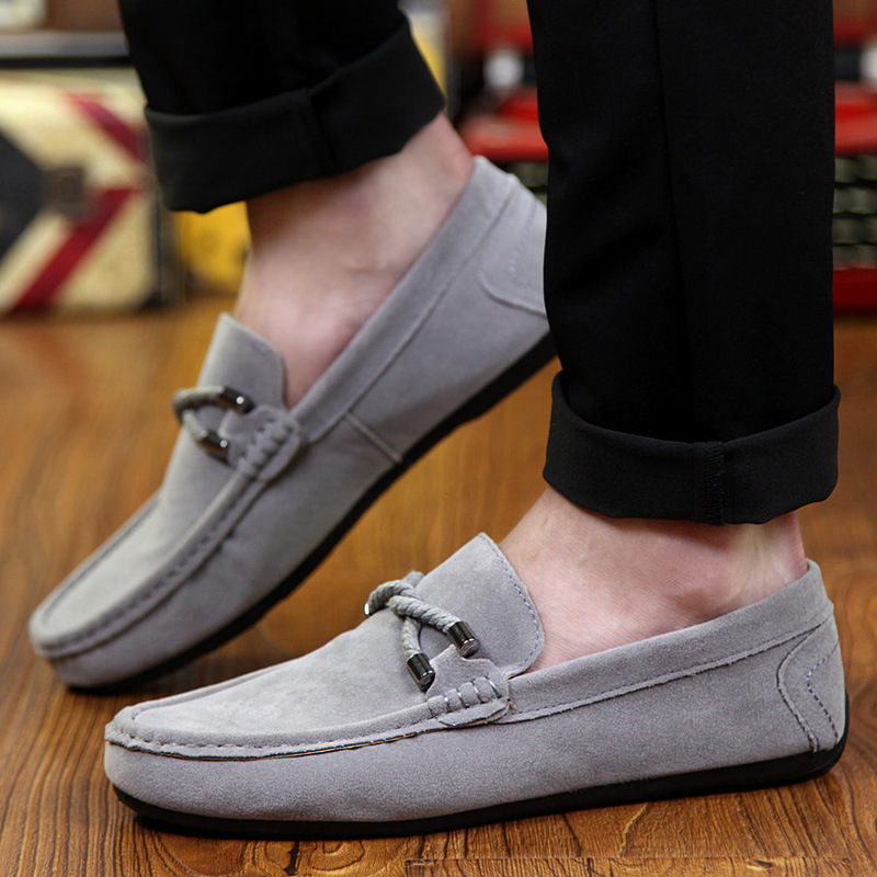 メンズ スリッポン 金属バックル付きスリッポン