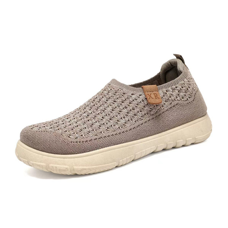 メンズ スリッポン 編み込みデザイン軽量キャンバススニーカー