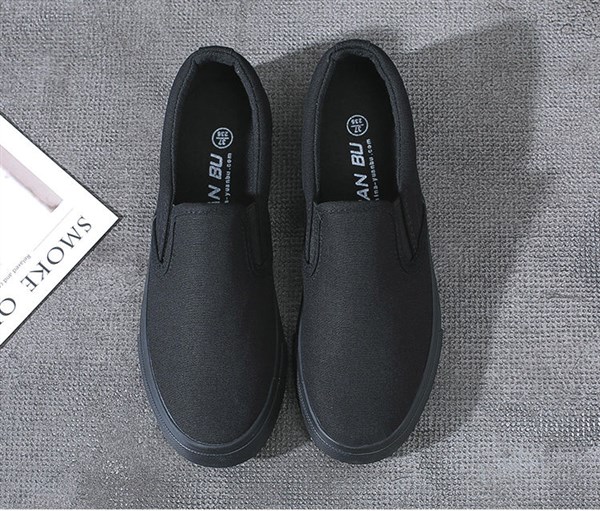 メンズ スリッポン シンプル無地キャンバス地スリッポンシューズ