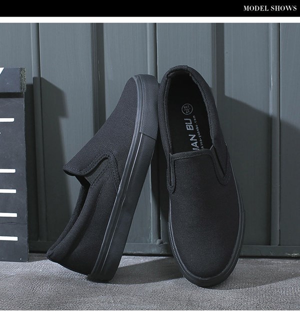 メンズ スリッポン シンプル無地キャンバス地スリッポンシューズ