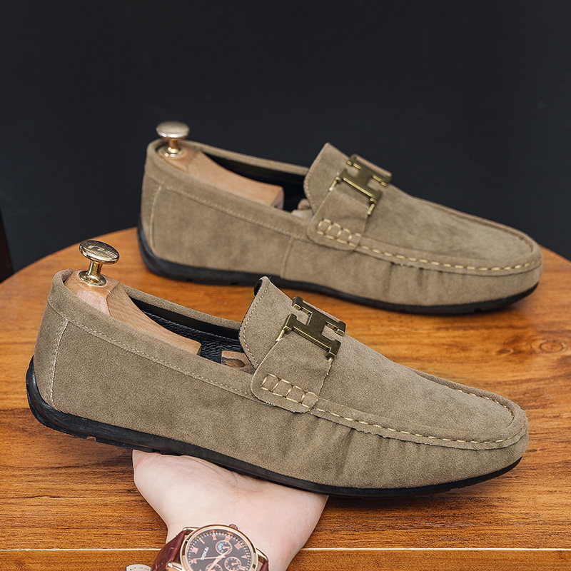 メンズ スリッポン 上質スエード地のドライビングシューズ風メンズスリッポン