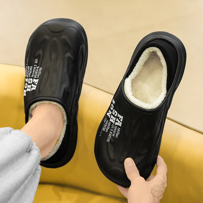 スリッポン メンズ 防水加工ボア付き暖かスリッポンシューズ