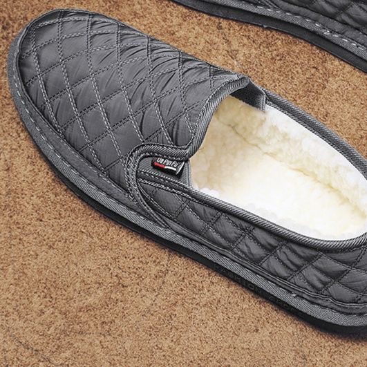スリッポン　メンズ ボア キルティング加工ボア裏地スリッポン防寒靴