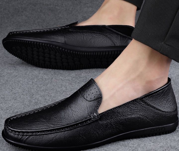 スリッポン　メンズ レザー 上質本革モカシン型スリッポン