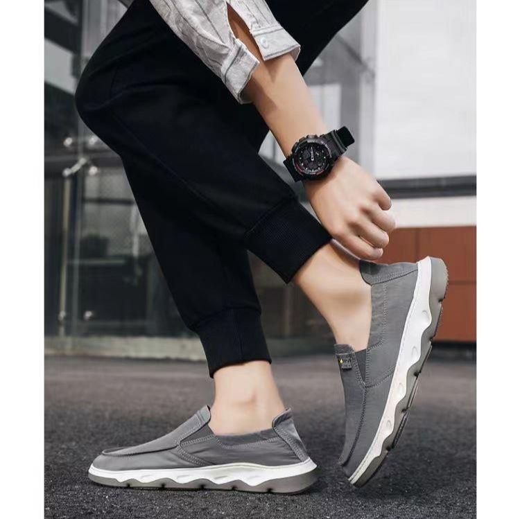 メンズ スリッポン 軽量波型底面メンズスリッポンキャンバスシューズ