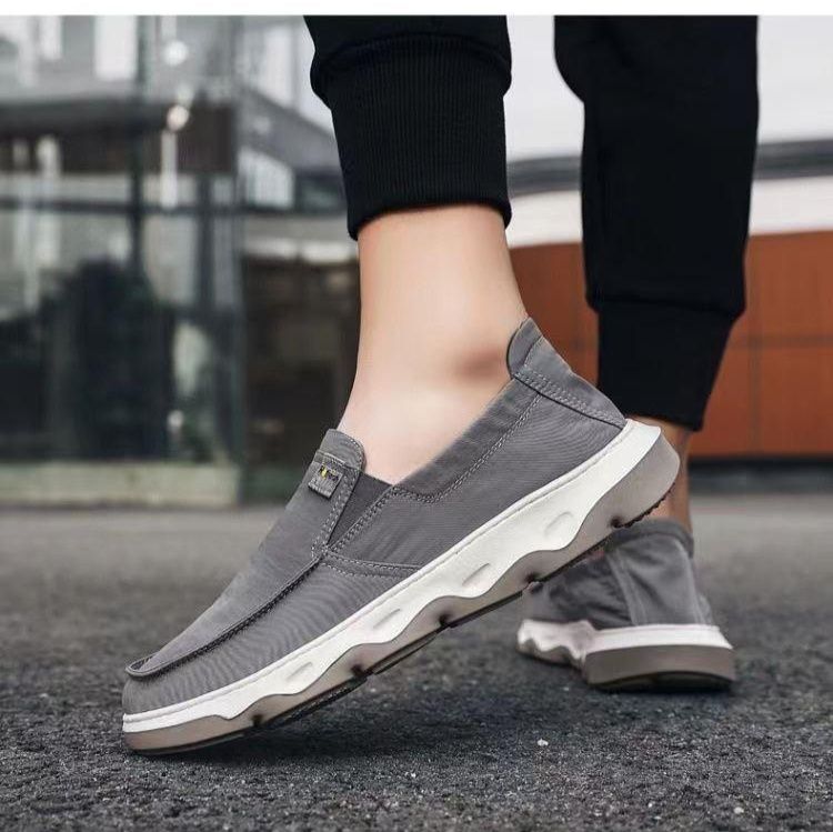 メンズ スリッポン 軽量波型底面メンズスリッポンキャンバスシューズ