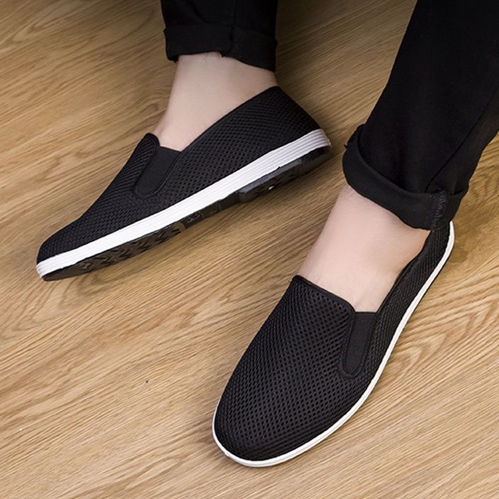 メンズ スリッポン 通気性抜群 メッシュメンズスリッポンシューズ