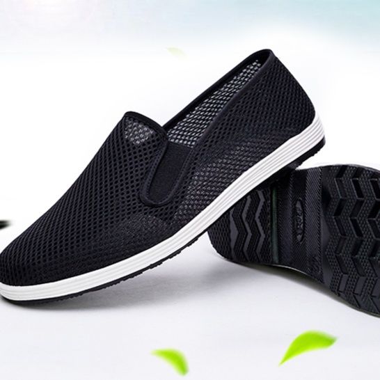 メンズ スリッポン 通気性抜群 メッシュメンズスリッポンシューズ