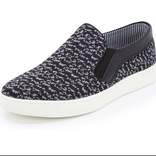 メンズ スリッポン 編み込み風テキスタイル軽量スニーカー