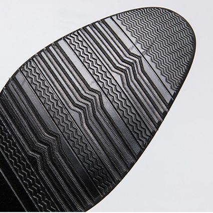 メンズ スリッポン 金属装飾付きベルベット切替エナメル革靴