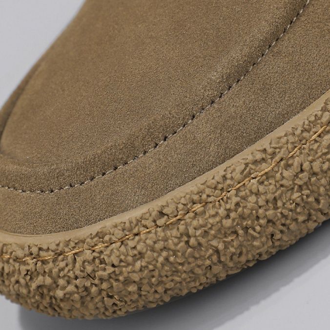 メンズ スリッポン 厚底プラットフォーム革靴風カジュアルローファー