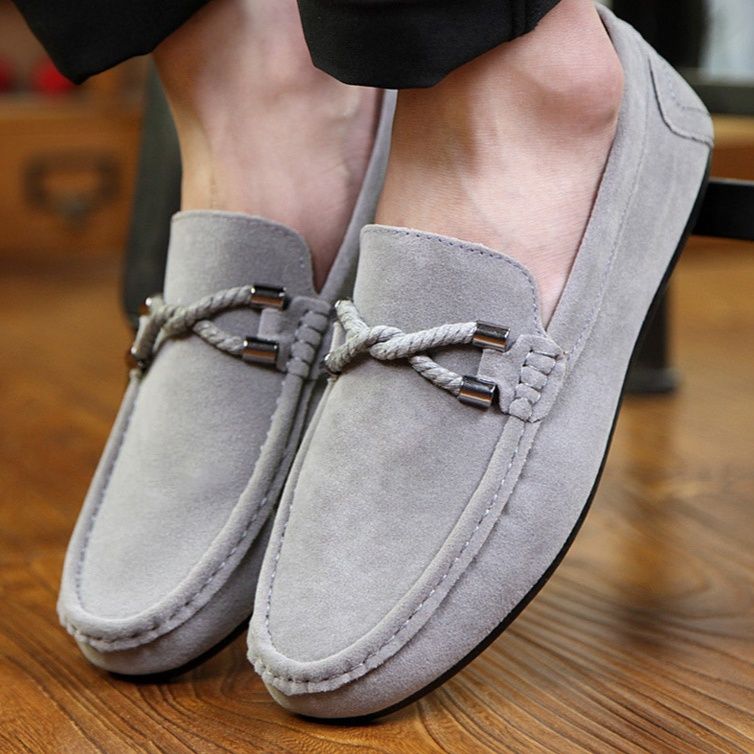 メンズ スリッポン 金属バックル付きスリッポン