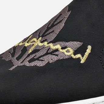 メンズ スリッポン 刺繍デザイン カジュアル キャンバス スリッポン