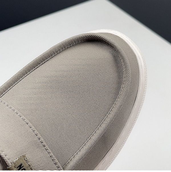 メンズ スリッポン 厚底キャンバス地ベルクロストラップ式スリッポン