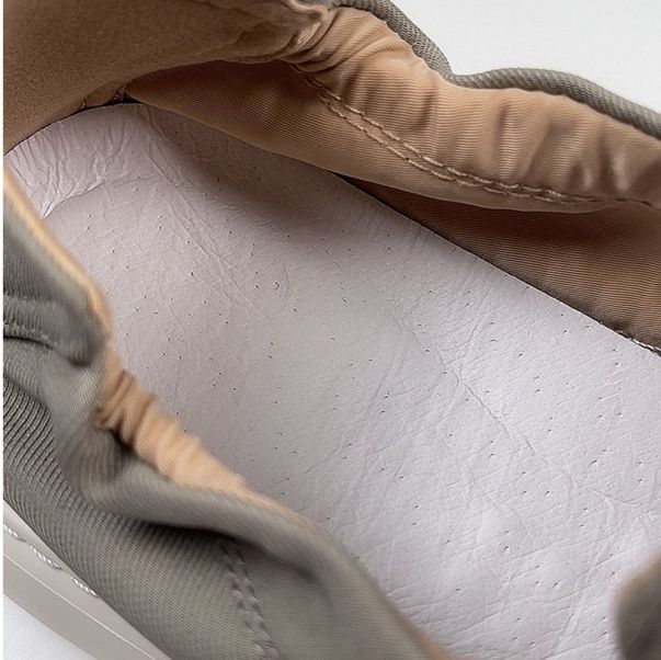 メンズ スリッポン 厚底キャンバス地ベルクロストラップ式スリッポン