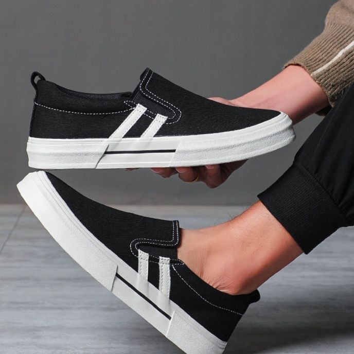 メンズ スリッポン 軽量キャンバス地スリッポン