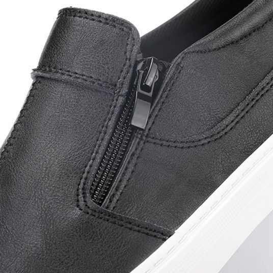 メンズ スリッポン サイドジップ付き本革メンズスリッポン