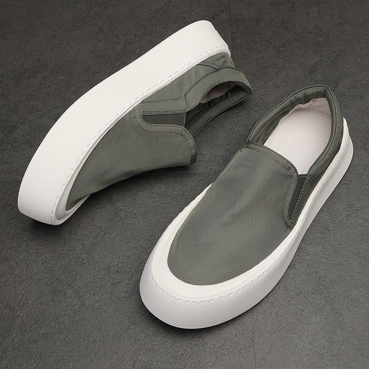 メンズ スリッポン 厚底キャンバス地シンプルスリッポン