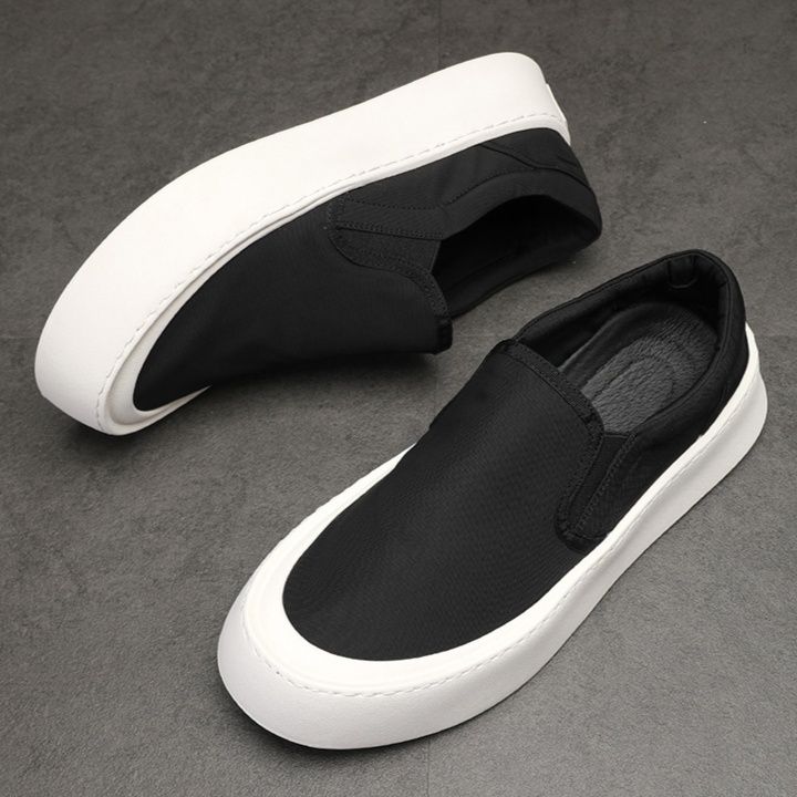 メンズ スリッポン 厚底キャンバス地シンプルスリッポン
