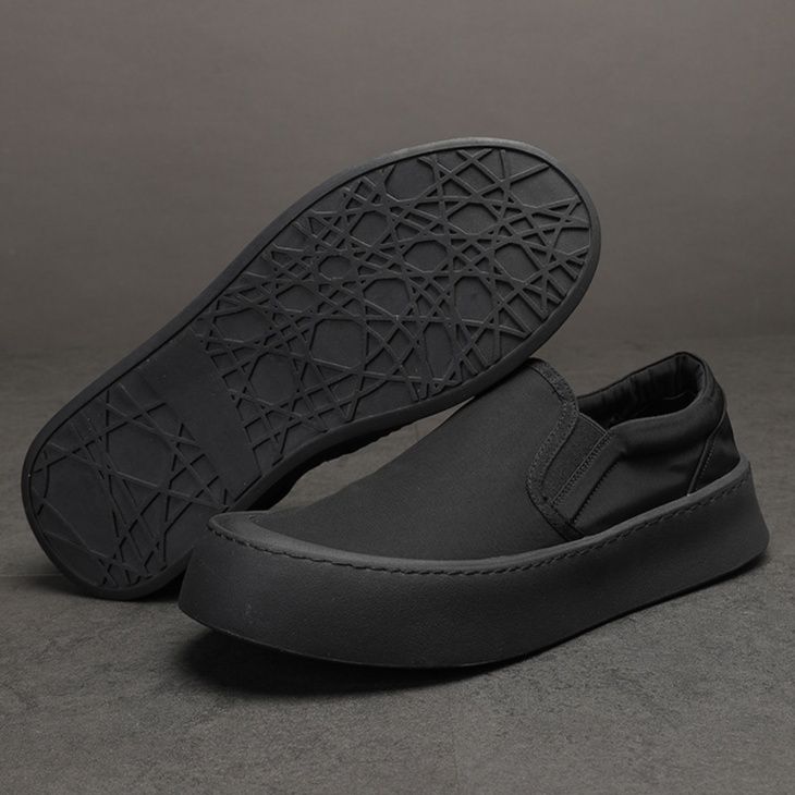 メンズ スリッポン 厚底キャンバス地シンプルスリッポン