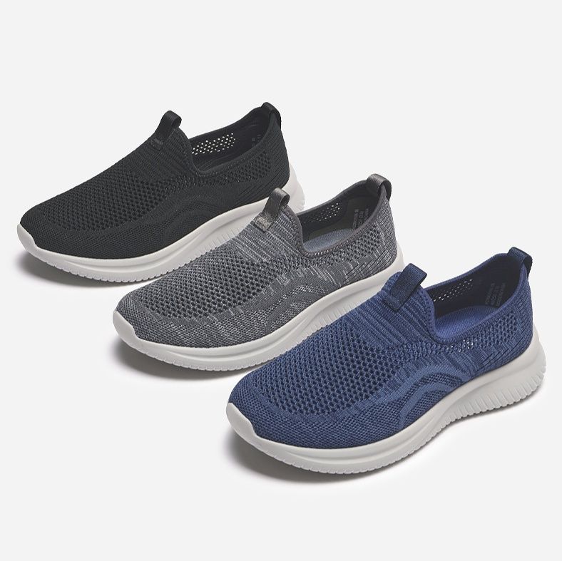 メンズ スリッポン 軽量通気性メッシュ素材スリッポンシューズ